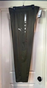 Mens XL Puma Running Woven Pant Dark Olive Track Bottom Knit Mesh DryCell New - Picture 1 of 17