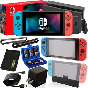 Nintendo Switch Console with Neon Blue/Neon Red Joy-Con Controllers Bundle - Picture 1 of 9