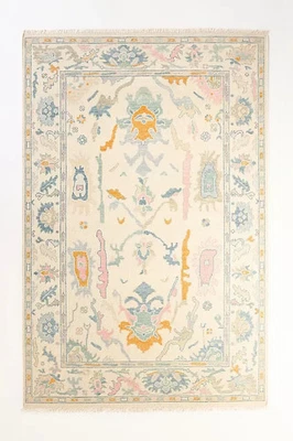 Hand-Knotted Larson Rug - Anthropologie Oushak Rug Handmade Blue Pattern 9x12 ft - Image 1 of 3
