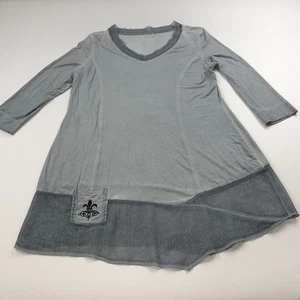 Soft Surroundings Fleur De Lis Large 26071 Pullover Top Tunic Shirt Gray - Picture 1 of 11
