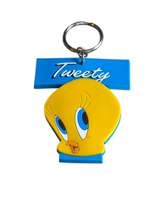 Vintage Tweety Bird Keychain Warner Brothers Looney Tunes 1995 Bag Charm 2.5” - Picture 1 of 5