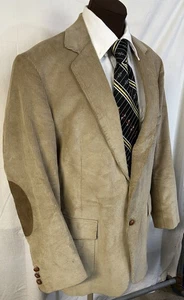 Giacca tuta blazer uomo velluto a coste 40 R cappotto sportivo vintage toppe gomiti e cravatta anni 70 - Foto 1 di 10