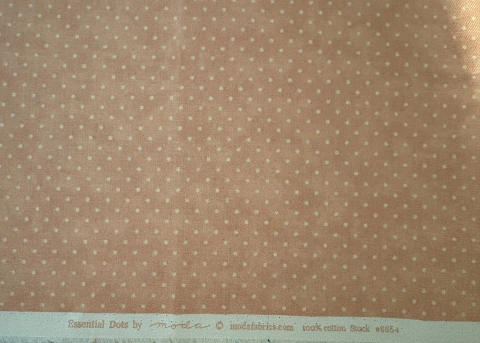 Moda  Essential Small  Dots # 8654-Rose, Cotton Fabric 1 yard - Image 1 of 1
