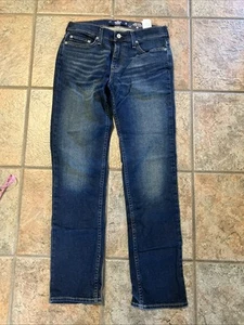 New- 28x32 Hollister Jeans Mens 28x32 slim Straight Dark wash epic flex - Picture 1 of 9