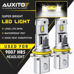 AUXITO 9007 HB5 LED Headlight Bulbs Hi Lo Beam Set 6500K White Extremely Bright - Picture 1 of 10