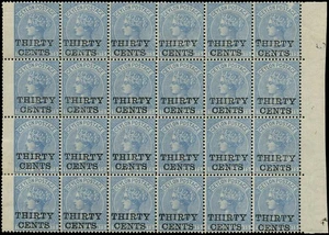 CEYLON SG 169 1885 30c ON 36c BLOCK OF 24 O.G. right pane - Picture 1 of 1