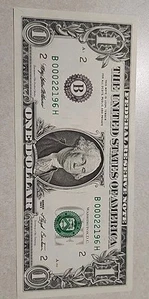 1 ONE DOLLAR BILL LOW SERIAL # 00022196 1993 series Circulated? B NEW YORK CLEAN - Picture 1 of 7
