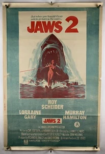 JAWS 2 RARO poster film indiano (fine-) un foglio 1978 squalo horror 27"x40 1/4" - Foto 1 di 18