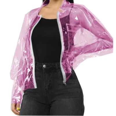 Chaqueta Transparente de Cuero PVC con Paquete Sexy Transparencia Fiesta Club Disfraz Foto 1 de 4
