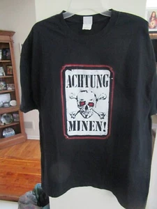 Militär Thema T-Shirt Achtung Minen 100% Baumwolle vorgewaschen 2X - Bild 1 von 2