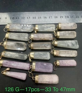 Lote de 17 piezas de hermosa kuncita de 126 gramos con colgantes de plata. - Imagen 1 de 12