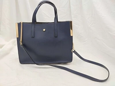 Bolso de Mano Kate Landry Azul Cartera Cadena Dorada Bandolera Minimalista Oficina Dinero Antiguo Foto 1 de 4