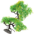  2 Pcs Gefälschter Bonsai-Baum Aquarienlandschaft Aquarienpflanzen
