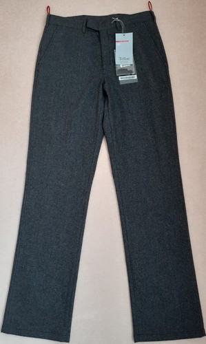 Prada pantaloni elasticizzati in flanella da uomo ardesia taglia 48 nuovi con etichette Made in Italy