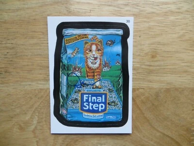 05' WACKY PACKAGES ANS2 2ND SERIES FINAL STEP CAT LITTER CARD SIGNED DAVID GROSS - Image 1 of 2