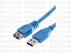USB 3.0 Verlängerung A-Stecker auf Buchse HighSpeed Datenkabel blau 5m - Bild 1 von 1