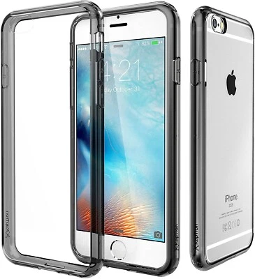 Funda Carcasa iPhone 6 Plus 6s Plus Transparente Rígida PC Trasera, TPU Parachoques - Gris Foto 1 de 4