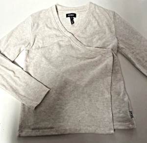 DKNY Girls Open Front Cardigan Sweater; Beige, Sz M - Picture 1 of 6