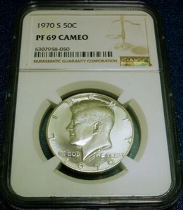 1970-S NGC PF69 CAMEO 50C KENNEDY HALF-DOLLAR #050 - Picture 1 of 4