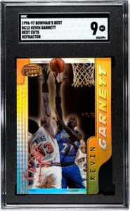 1996-97 Bowman’s Best Cuts KEVIN GARNETT REFRACTOR Die Cut SGC 9 - Picture 1 of 6