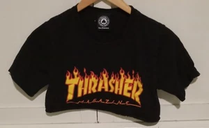 Top corto Thrasher negro para niña 10" talla S - Imagen 1 de 3