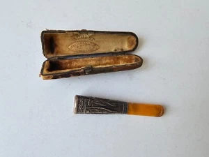 Embout de cigarette ou schilom constitué avec monture en argent - Art nouveau - Foto 1 di 9