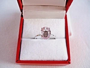 VIDA- 1.75 Ct. Amethyst Solitaire with Diamond 14k White Gold Ring - Picture 1 of 11