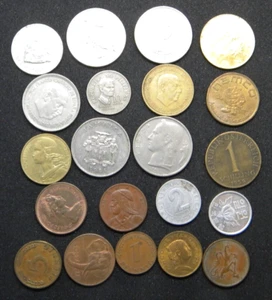 Foreign World Coins 21 different1950-1992 Australia Jamaica Austria France Spain - Picture 1 of 6