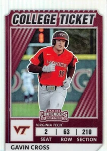 2022 PANINI Elite Extra Edition COLLEGE TICKET PRIZM GAVIN CROSS ROOKIE #CTO-2 - Picture 1 of 2