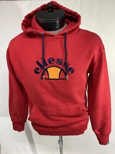 Ellesse Mens Small Red PullOver Embroidered Logo Red Hoodie Sweatshirt - Picture 1 of 13