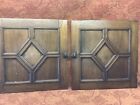 Pair Of Carved Cupboard Doors/Wooden Panels Salvaged Vintage Up Cycle Repurpose
