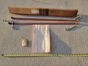 NOS Vintage Gulf AM Banner Sign Gas Oil Hanger Bracket Store Display Station - Picture 1 of 7