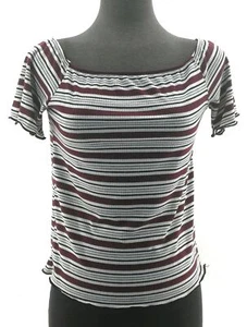 Pink Peony Juniors Multi Color Stripe Top Size Medium - Picture 1 of 12