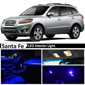 10x Blue Interior Map Dome LED Lights Package Kit Fit 2007-2012 Hyundai Santa Fe - Picture 1 of 8
