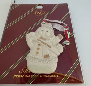 Lenox Merrily Yours Snowman Grandma Porcelain Ornament 3 1/8 x 2 1/4" New - Picture 1 of 1