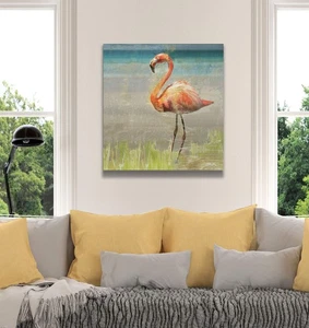 Wexford Home Flamingo Fancy II Gallery Wrapped Canvas Wall Art - Picture 1 of 9