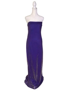 Jessica McClintock for Gunne Sax purlple iridescent strapless maxi dress size 13 - Picture 1 of 11
