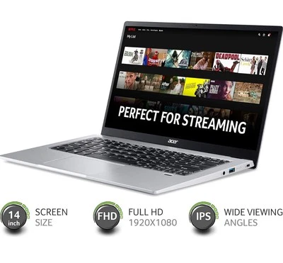 Acer Aspire 3 17.3" Laptop Intel Pentium 512GB SSD 8GB RAM Silver - Image 1 of 4