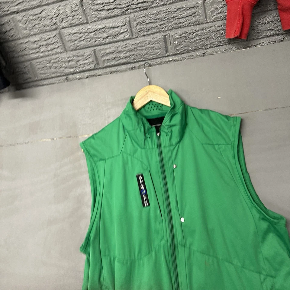 Chaleco polar de rendimiento con cremallera completa RLX Ralph Lauren para hombre - verde neón, talla XL Foto 1 de 4