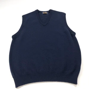 Brooks Brothers Small 100% Lambswool Mens Pullover V-Neck Sweater Vest Blue - Picture 1 of 7