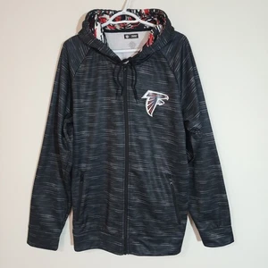 Felpa con cappuccio e zip intera Spacedye NFL Zubaz da uomo con licenza Atlanta Falcons grigio rosso taglia XL - Foto 1 di 6