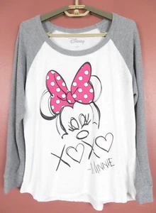 TB13342- DISNEY Misses Cotton Polyester Top Long Sleeve Minnie Mouse Multi L - Picture 1 of 8