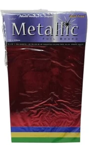 Neu Grafix säurefreie metallic 6""x9"" Folienplatte (2 Silber, 1 Rot-Blau-Grün-Gold) - Bild 1 von 5