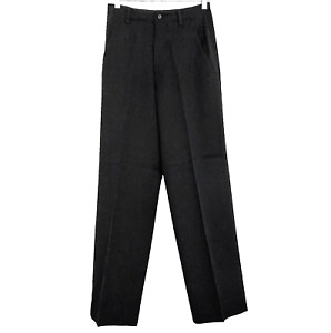 Vtg ISSEY MIYAKE Black Wool High Rise Straight Trouser Pants SZ M Made In Japan