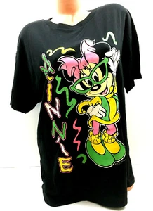 Vtg 80s Mickey Minnie Mouse T-Shirt 2 Sided Disney All Over Rap Hip Hop One Size - Picture 1 of 12