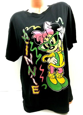 Camiseta De Colección Años 80 Mickey Minnie Mouse 2 Caras Disney Todo Rap Hip Hop Talla Única Foto 1 de 4