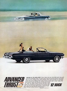 Buick Skylark 1962 convertible ""Advanced Thrust"" anuncio impreso en color original - Imagen 1 de 1