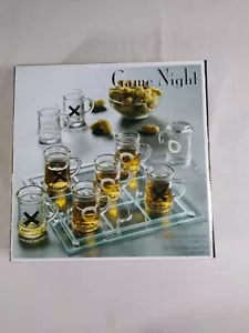 Kristallklares SPIELNACHT - Schnapsglas Tic-Tac-Toe Trinkspiel - NEU, offene Box - Bild 1 von 5