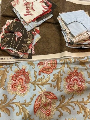 Moda Walden Pond and Park Avenue Fabric 4+ yds and matching Bow Tie Blocks - Image 1 of 4