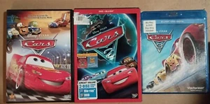 (3) Disney Pixar Cars Blu-Ray/DVD Lot: Cars 1, 2 & 3 All 3 Movies!! - Picture 1 of 1
